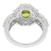 Sterling Silver Semi Mount Ring Setting Oval OV 9x7mm Double Halo 3 Ro - Syzjewelry